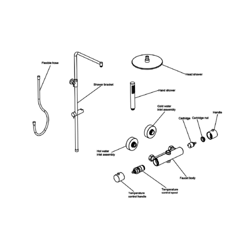 Regn Regn thermostatische regendouche, Chroom - 15000CR