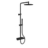 Regn thermostatische regendouche met planchet, Mat Zwart - 15001MB