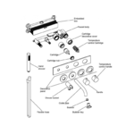 Regn Regn complete thermostatische badinbouwset, Geborsteld goud - 15002BB