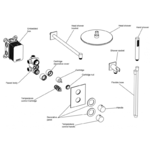 Regn Regn complete thermostatische regendouche inbouwset rechthoek, Geborsteld nikkel - 15003BN