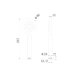 Regn Regn handdouche rond, Geborsteld nikkel - 15007BN