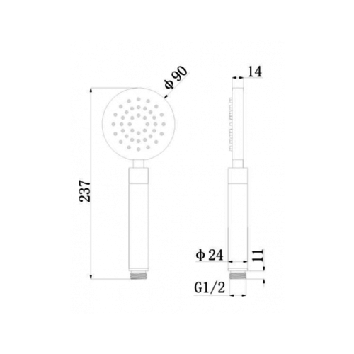 Regn Regn handdouche rond, Geborsteld nikkel - 15007BN