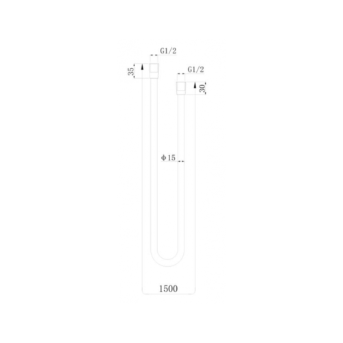 Regn Regn doucheslang 150 cm, Geborsteld nikkel - 15009BN