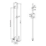 Regn glijstang met aansluitbocht, Geborsteld koper - 15017RG Regn Regn glijstang met aansluitbocht, Geborsteld koper - 15017RG