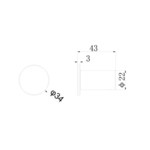 Regn handdoekhaak groot, Geborsteld goud - 17002BB Regn Regn handdoekhaak groot, Geborsteld goud - 17002BB