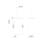 Regn toiletborstel met houder, gun metal black - 17003GM Regn Regn toiletborstel met houder, gun metal black - 17003GM