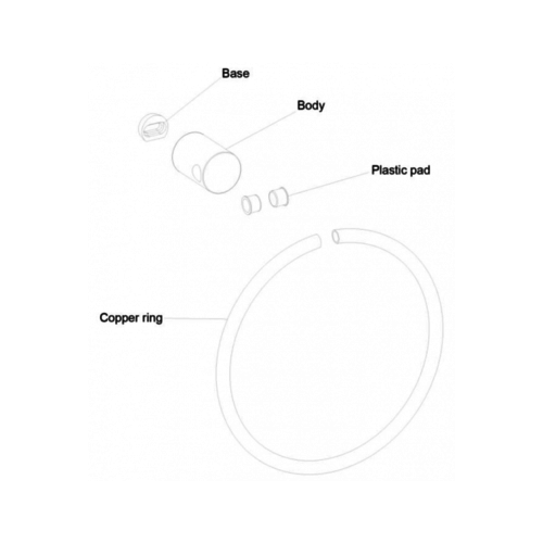 Regn Regn handdoekring, Mat Zwart - 17004MB