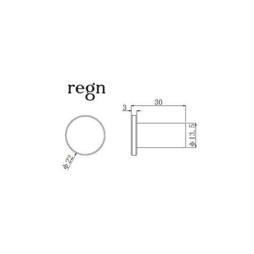 Regn Regn handdoekhaak klein, Geborsteld nikkel - 17005BN