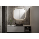Martens Design Martens Design spiegel organisch met verlichting en verwarming | Peru | 80x80 cm | Mat Zwart