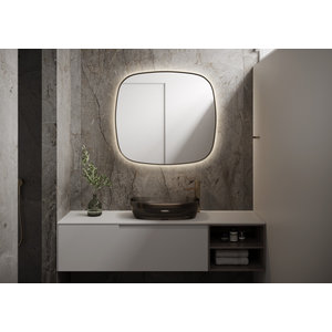 Martens Design spiegel organisch met verlichting en verwarming | Peru | 120x120 cm | Koper