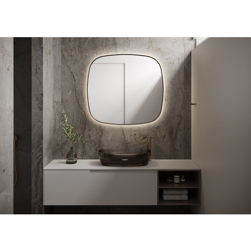 Martens Design Martens Design spiegel organisch met verlichting en verwarming | Peru | 80x80 cm | Brushed brons