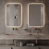 Martens Design spiegel met verlichting en verwarming Vegas | Mat zwart | 45x90 cm