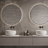 Martens Design spiegel rond met verlichting en verwarming Tyrus | Mat zwart | 60 cm