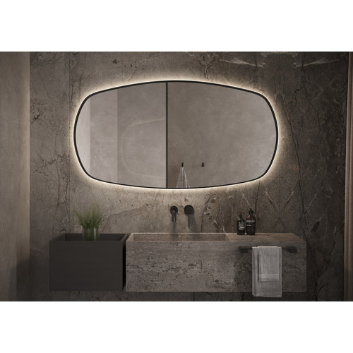 Martens Design Martens Design spiegel ovaal/rechthoek met verlichting en verwarming Lissabon 140x80 cm