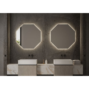 Martens Design spiegel hexagon met verlichting en verwarming Stockholm | 80 cm