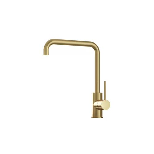 HotBath Cobber Opbouw keukenmengkraan met draaibare L-uitloop Geborsteld messing PVD HotBath HotBath Cobber Opbouw keukenmengkraan met draaibare L-uitloop Geborsteld messing PVD