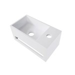 Solidline Solidline solid surface fontein set met Zwarte kraan 36x20cm rechts