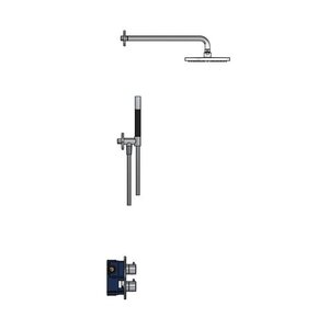 Hotbath Get together Regendoucheset IBS20A | Chroom | 3 Standen Handdouche | 20cm Hoofddouche | Wandarm 35cm | Handdouche met wandhouder