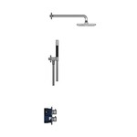 HotBath Hotbath Get together Regendoucheset IBS20A | Geborsteld nikkel | 3 Standen Handdouche | 30cm Hoofddouche | Plafondbuis 30cm | Handdouche met glijstang