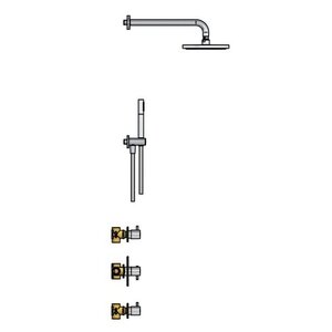 Hotbath Get together Regendoucheset IBS2 | Chroom | 3 Standen Handdouche | 25cm Hoofddouche | Plafondbuis 30cm | Handdouche met wandhouder