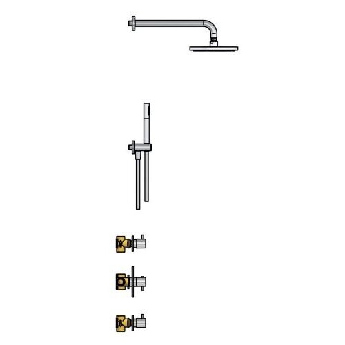 HotBath Hotbath Get together Regendoucheset IBS2 | Chroom | 3 Standen Handdouche | 30cm Hoofddouche | Plafondbuis 30cm | Handdouche met glijstang