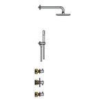 HotBath Hotbath Get together Regendoucheset IBS2R | Chroom | 3 Standen Handdouche | 30cm Hoofddouche | Plafondbuis 30cm | Handdouche met wandhouder