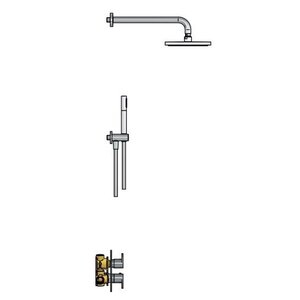 Hotbath Get together Regendoucheset IBS5A | Chroom | 3 Standen Handdouche | 30cm Hoofddouche | Plafondbuis 30cm | Handdouche met wandhouder