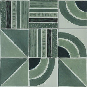 Sartoria Genesi terra greens decor mix vloertegel 15x15cm