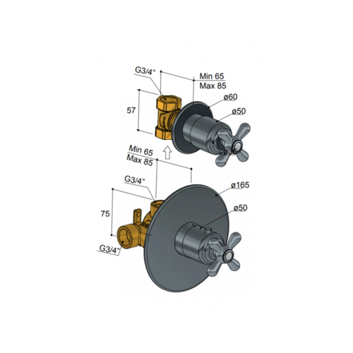 HotBath HotBath Amice Inbouw Thermostaat Chroom A012CR