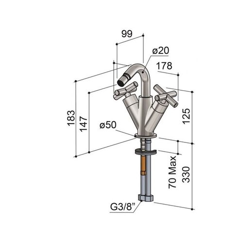 HotBath HotBath Chap bidetmengkraan C018 Chroom