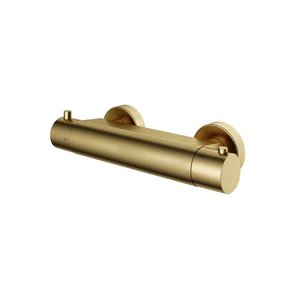 HotBath Cobber Thermostatische Douchemengkraan met 1/2" onderaansluiting Geborsteld Messing PVD B008BBP