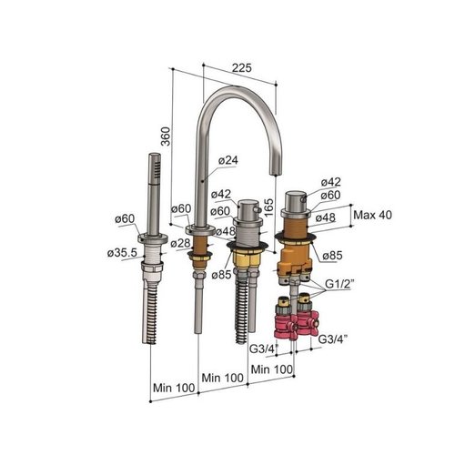 HotBath HotBath Buddy bad thermostaat badrandcombinatie B063 Chroom