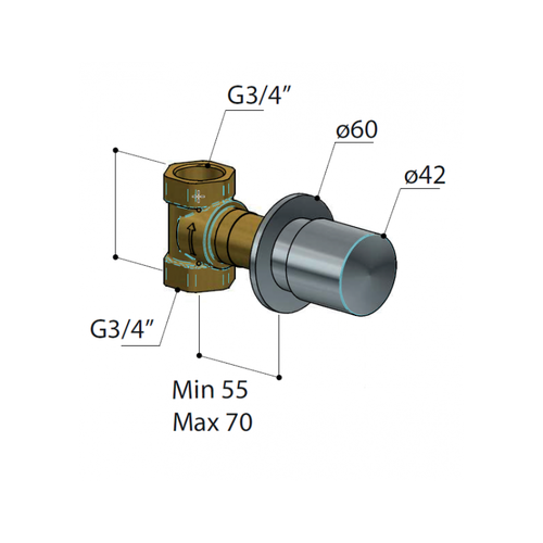 HotBath HotBath Buddy Inbouw Stopkraan Geborsteld nikkel B068GN