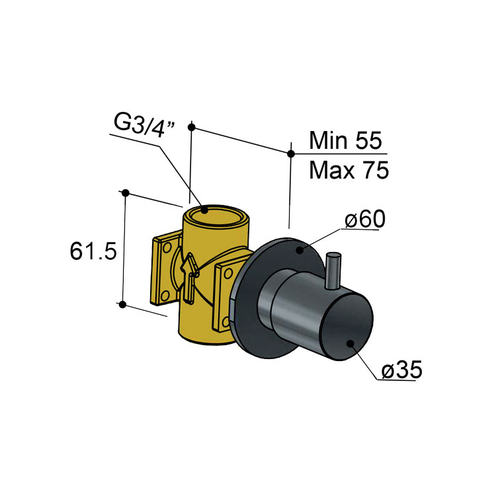 HotBath HotBath Laddy stopkraan geschikt voor L007R/L012R rond Chroom L010RCR