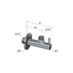 HotBath Pal hoekstopkraan rond met filter 1/2" Geborsteld Messing P2002BB HotBath HotBath Pal hoekstopkraan rond met filter 1/2" Geborsteld Messing P2002BB