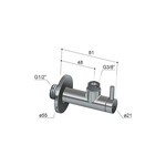 HotBath HotBath Pal hoekstopkraan rond met filter 1/2" Gepolijst Messing P2002NB