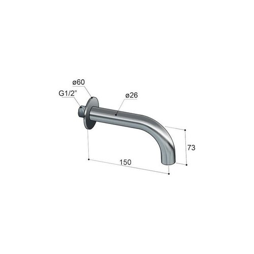 HotBath HotBath Pal universele uitloop 15cm Chroom P0150CR