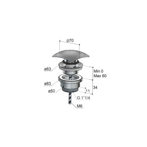 HotBath HotBath Pal clickplug met schroef vierkant Chroom