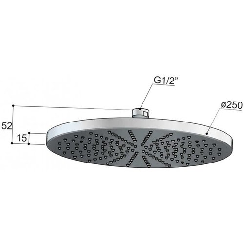 HotBath HotBath Mate hoofddouche 25cm rond nikkel Geborsteld