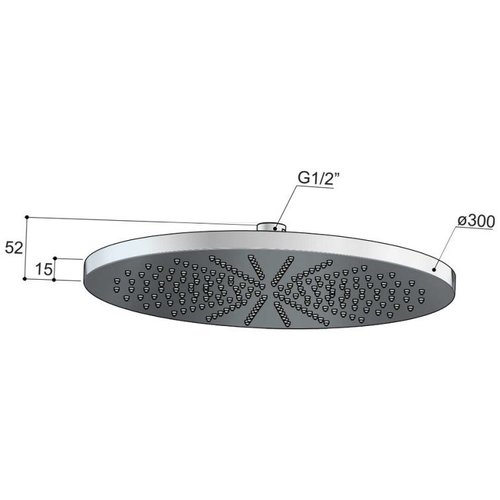 HotBath HotBath Mate hoofddouche 30cm rond Verouderd ijzer