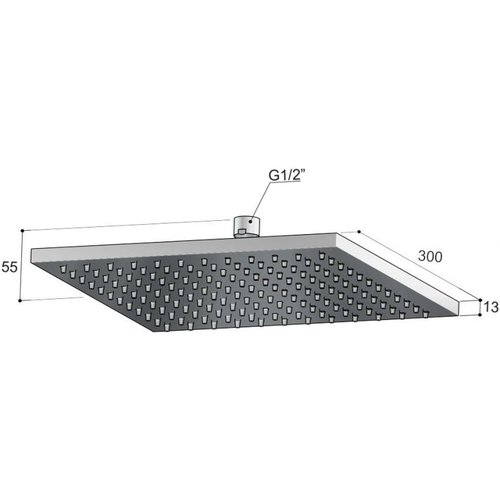 HotBath HotBath Mate hoofddouche vierkant 30x30cm nikkel Geborsteld