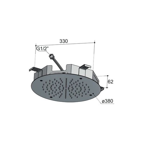 HotBath HotBath Mate inbouwhoofddouche rond 38cm nikkel Geborsteld