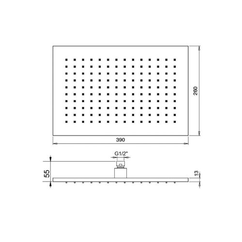 HotBath HotBath Mate hoofddouche 26 x 39cm Chroom.HotBath Mate hoofddouche 26 x 39cm Chroom.m112cr