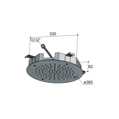 HotBath HotBath Mate inbouwhoofddouche met LED verlichting rond 38cm Chroom