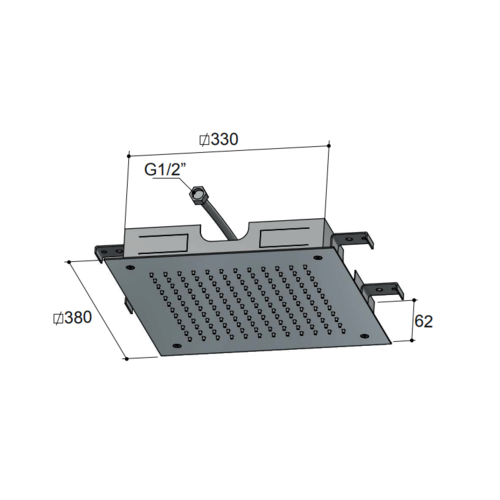 HotBath HotBath Mate hoofddouche met LEDs vierkant 38 cm Geborsteld nikkel M117GN