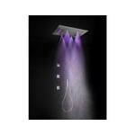 HotBath Mate inbouw hoofddouche 48x63cm rechthoek met spray LED verlichting nikkel Geborsteld HotBath HotBath Mate inbouw hoofddouche 48x63cm rechthoek met spray LED verlichting nikkel Geborsteld