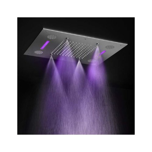 HotBath Mate inbouw hoofddouche 48x63cm rechthoek met spray LED verlichting nikkel Geborsteld HotBath HotBath Mate inbouw hoofddouche 48x63cm rechthoek met spray LED verlichting nikkel Geborsteld