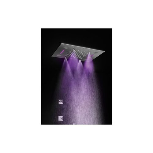 HotBath HotBath Mate inbouw hoofddouche 48x63cm rechthoek met spray LED verlichting nikkel Geborsteld