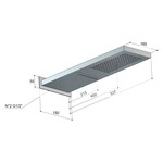 HotBath HotBath Mate hoofddouche 16.5x53.7cm rechthoek met cascade Chroom