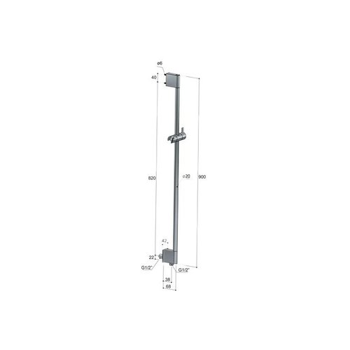 HotBath HotBath Mate glijstang met geïntegreerde wateruitlaat 90 cm Geborsteld nikkel M305GN